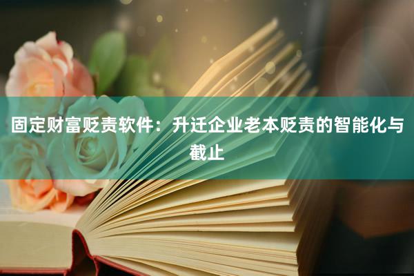 固定财富贬责软件：升迁企业老本贬责的智能化与截止