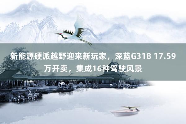 新能源硬派越野迎来新玩家，深蓝G318 17.59万开卖，集成16种驾驶风景