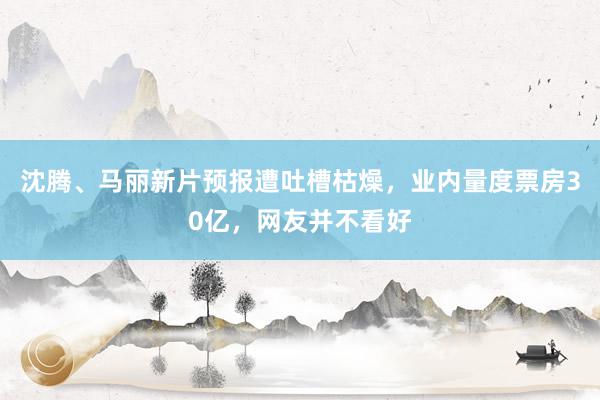 沈腾、马丽新片预报遭吐槽枯燥，业内量度票房30亿，网友并不看好