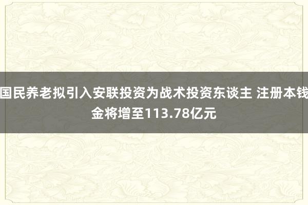 国民养老拟引入安联投资为战术投资东谈主 注册本钱金将增至113.78亿元