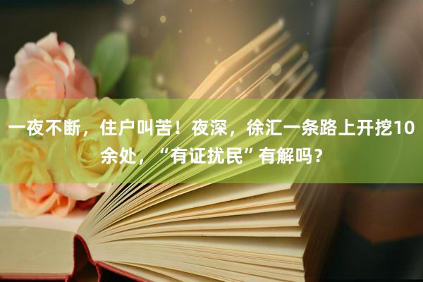 一夜不断，住户叫苦！夜深，徐汇一条路上开挖10余处，“有证扰民”有解吗？