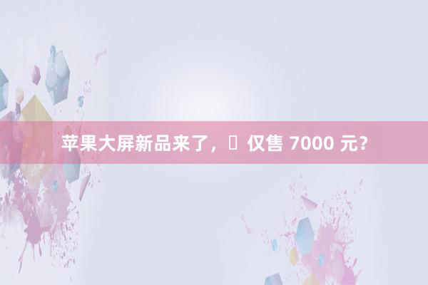 苹果大屏新品来了，​仅售 7000 元？