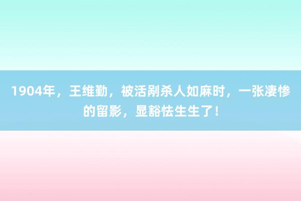 1904年，王维勤，被活剐杀人如麻时，一张凄惨的留影，显豁怯生生了！