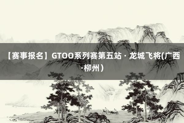 【赛事报名】GTOO系列赛第五站 · 龙城飞将(广西·柳州）