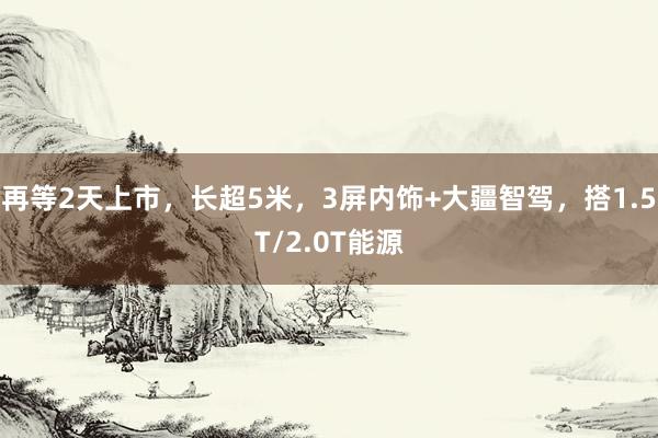 再等2天上市，长超5米，3屏内饰+大疆智驾，搭1.5T/2.0T能源